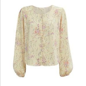 LoveShackFancy Silk Floral Blouse